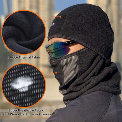 سيريك قناع تزلج حراري من الصوف للرجال والنساء من بالاكالفا، مقاوم للرياح وجيد التهوية للصيد وركوب الدراجات النارية، قناع وجه شتوي للطقس البارد والتزلج على الجليد وركوب الدراجات in Kuwait