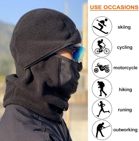 سيريك قناع تزلج حراري من الصوف للرجال والنساء من بالاكالفا، مقاوم للرياح وجيد التهوية للصيد وركوب الدراجات النارية، قناع وجه شتوي للطقس البارد والتزلج على الجليد وركوب الدراجات in Kuwait