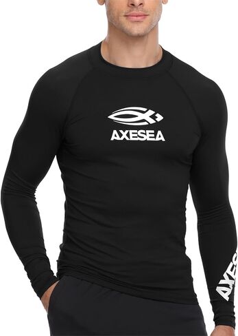 قميص سباحة رياضي بأكمام طويلة للرجال من AXESEA بعامل حماية من الطفح الجلدي 50+ Rashguard in Kuwait