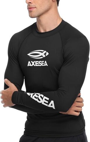 قميص سباحة رياضي بأكمام طويلة للرجال من AXESEA بعامل حماية من الطفح الجلدي 50+ Rashguard in Kuwait