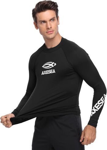 قميص سباحة رياضي بأكمام طويلة للرجال من AXESEA بعامل حماية من الطفح الجلدي 50+ Rashguard in Kuwait