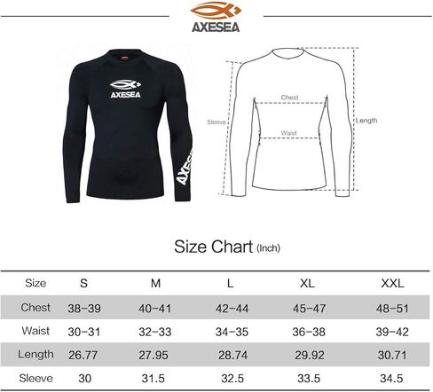 قميص سباحة رياضي بأكمام طويلة للرجال من AXESEA بعامل حماية من الطفح الجلدي 50+ Rashguard in Kuwait