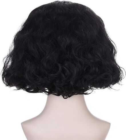 ليديا ديتز شعر مستعار تأثيري للنساء الفتيات قصيرة شعر مستعار بوب أسود مع الانفجارات الشعر الاصطناعية شعر مستعار متموج للمرأة زي حفلة الهالوين in Kuwait