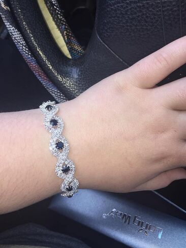 أساور كريستال مطلية بالفضة/الذهب للنساء من Long Way مقاس 6.7 بوصة+2.4 بوصة in Kuwait