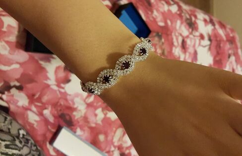 أساور كريستال مطلية بالفضة/الذهب للنساء من Long Way مقاس 6.7 بوصة+2.4 بوصة in Kuwait