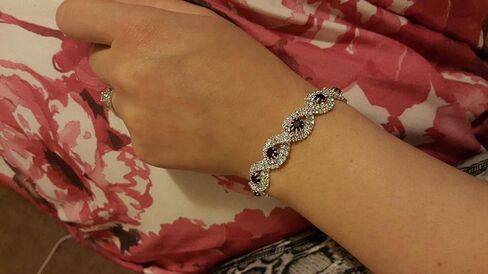 أساور كريستال مطلية بالفضة/الذهب للنساء من Long Way مقاس 6.7 بوصة+2.4 بوصة in Kuwait