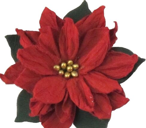 تصميمات بواسطة DH Paper Red Poinsettia Holiday Christmas دبوس برونزي in Kuwait
