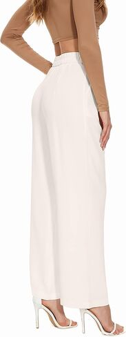 سراويل FUNYYZO واسعة الساق للمكتب للعمل والعمل كاجوال عالية الخصر in Kuwait