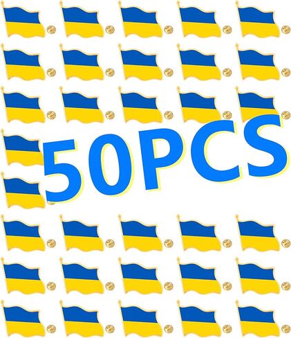 25/50/100 pcs small Ukrainian flag lapel pin metal Ukraine flag pins for men women Suit jacket clothes backpack hat bulk in Kuwait