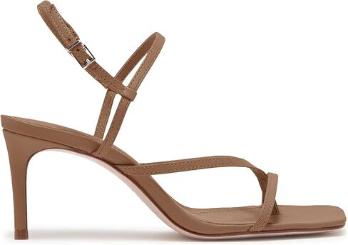 PiePieBuy صندل نسائي ذو كعب مربع وكعب سميك وكعب متقاطع وكعب مدبب وكعب مدبب وحذاء لحفلات الزفاف، لون القهوة، 9 in Kuwait