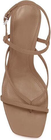 PiePieBuy صندل نسائي ذو كعب مربع وكعب سميك وكعب متقاطع وكعب مدبب وكعب مدبب وحذاء لحفلات الزفاف، لون القهوة، 9 in Kuwait