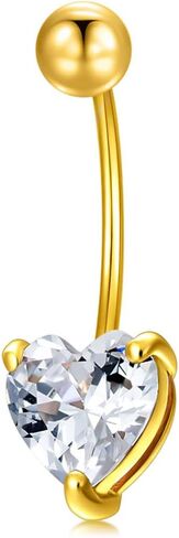 MRENITE الصلبة 14K الذهب البطن زر خواتم للنساء 14G 16G واضح تشيكوسلوفاكيا / أوبال السرة خواتم الذهب استرخى زر البطن ثقب المجوهرات هدية للنساء in Kuwait