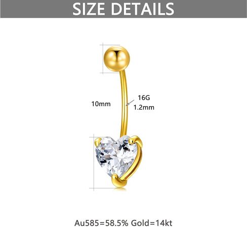 MRENITE الصلبة 14K الذهب البطن زر خواتم للنساء 14G 16G واضح تشيكوسلوفاكيا / أوبال السرة خواتم الذهب استرخى زر البطن ثقب المجوهرات هدية للنساء in Kuwait