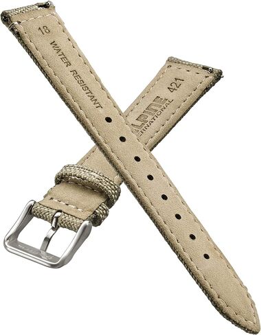 STUNNING SELECTION Alpine CORDURA fabric top and water resistant leather lining watch strap with Quick Release Spring Bars - Black, Olive, Grey, Khakhi, Blue, Red, Orange - 14, 16, 18, 20, 22 mm in Saudi Arabia