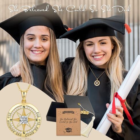 Graduation Gifts for Her 2023, Graduation Necklaces for Girls, S925 Sterling Silver Compass Necklace for Women, College Graduation Jewelry Gift, Senior High School Middle School Graduation Gifts for Wife Girlfriends Teen Girls Sister Daughter Niece in Saudi Arabia