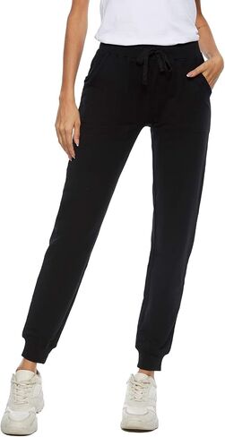 AvaCostume Women's Cotton Stretch Active Jersey Jogger Pants with Pockets in Kuwait
