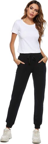 AvaCostume Women's Cotton Stretch Active Jersey Jogger Pants with Pockets in Kuwait