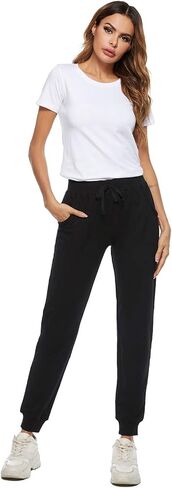 AvaCostume Women's Cotton Stretch Active Jersey Jogger Pants with Pockets in Kuwait