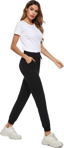 AvaCostume Women's Cotton Stretch Active Jersey Jogger Pants with Pockets in Kuwait