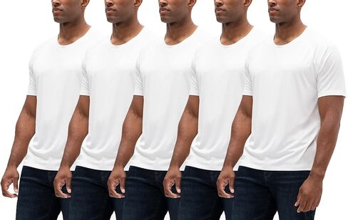 DEVOPS Men's 2 or 5 Pack UPF 50+ Sun Protection Moisture Wicking Cool Dri-Fit Short Sleeve Workout T-Shirts in Saudi Arabia