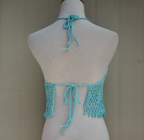 Black Bikini Halter Top Handmade Crochet Crop Top in Saudi Arabia