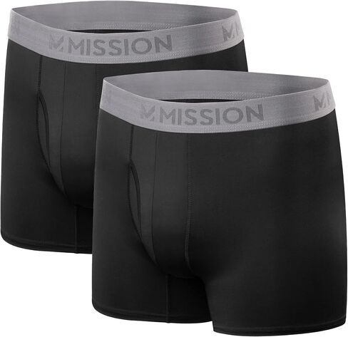 سراويل داخلية MISSION Boxer مقاس 5 بوصات بتقنية إطلاق الحرارة تبقيك جافًا وباردًا ومريحًا - عبوتان in Saudi Arabia