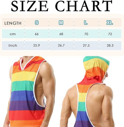 DTODWW الرجال تجريب تانك القمم قوس قزح فخر مقنعين أكمام Y-الظهر العضلات شبكة Shrits لممارسة رياضية مريحة in Kuwait
