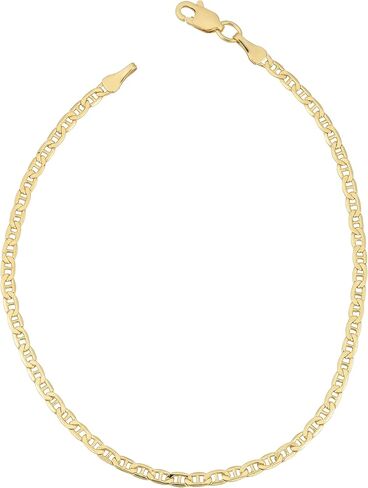 Kooljewelry 18k Yellow Gold 2.4 mm Semi Solid Mariner Link Bracelet (7.5 inch) in Saudi Arabia