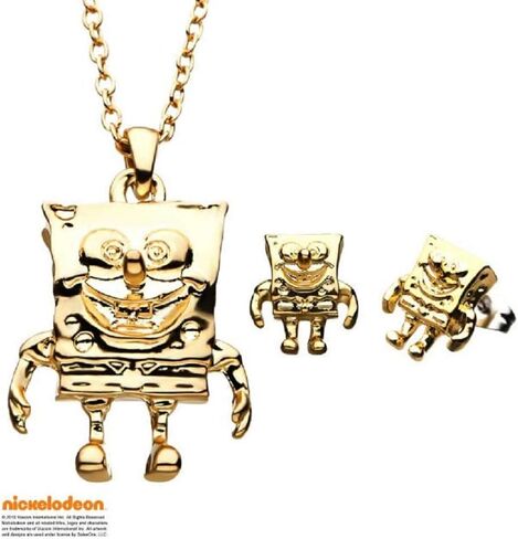 Nickelodeon SpongeBob Pendant & Earrings Set in Saudi Arabia