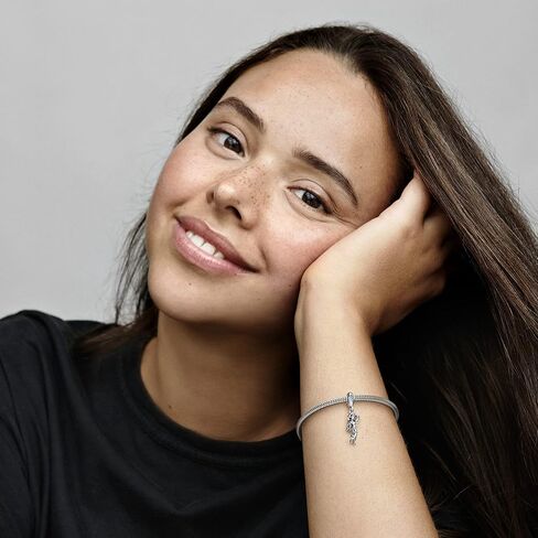 باندورا تعليقة متدلية بتصميم اميرة ياسمين من ديزني علاء الدين 792343C01، مقاس واحد، فضة ستيرلينج، كريستال، مقاس واحد، كريستال, one size, فضة استرلينية, كريستال in Kuwait