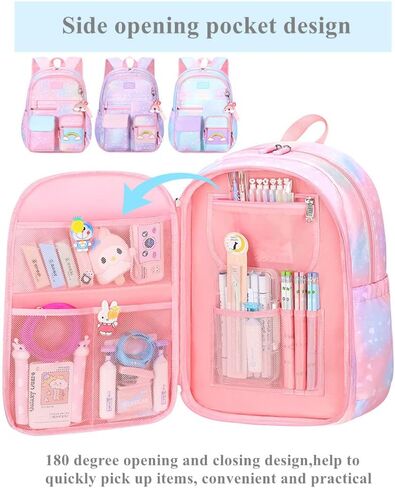 Girls School Backpack,Cute Backpacks for Girls,Elementary School Bag for Teen Girls,Gradient Kids Bookbag with Compartments in Saudi Arabia