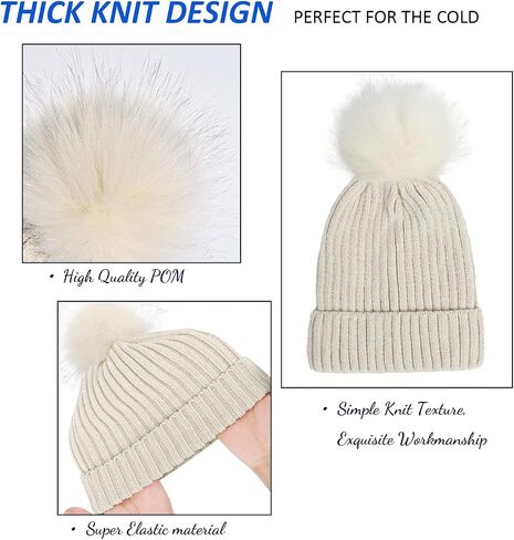 Women Beanie Hats Winter Gloves, Soft Knit Warm Hat and Gloves Sets, Lady Earmuffs Cap,Beanie Hats for Women Young Girls in Saudi Arabia