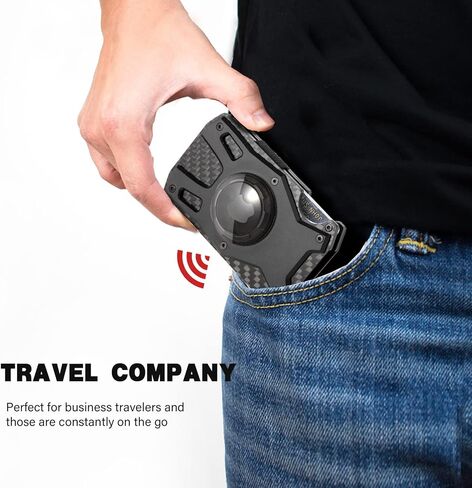 محفظة Mvgges AirTag للرجال، محفظة رفيعة صغيرة الحجم تحجب RFID ومحفظة جيب أمامي من ألياف الكربون وسبائك الألومنيوم ومشبك نقود AirTag محفظة ذكية للرجال والنساء (بدون علامة AirTag) in Kuwait