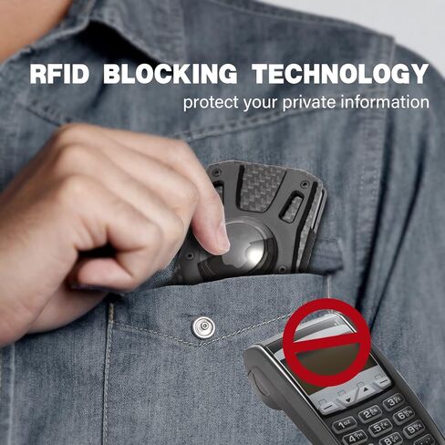 محفظة Mvgges AirTag للرجال، محفظة رفيعة صغيرة الحجم تحجب RFID ومحفظة جيب أمامي من ألياف الكربون وسبائك الألومنيوم ومشبك نقود AirTag محفظة ذكية للرجال والنساء (بدون علامة AirTag) in Kuwait