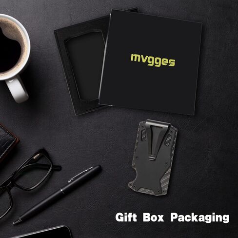 محفظة Mvgges AirTag للرجال، محفظة رفيعة صغيرة الحجم تحجب RFID ومحفظة جيب أمامي من ألياف الكربون وسبائك الألومنيوم ومشبك نقود AirTag محفظة ذكية للرجال والنساء (بدون علامة AirTag) in Kuwait