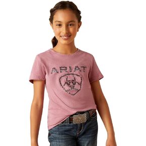 ARIAT Girls' Shield T, Rose Mesa Heather in Saudi Arabia