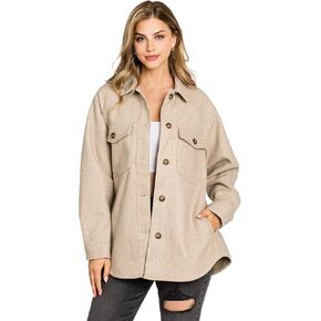 Love Tree Women's Classic Button Down Coat Shacket in Kuwait