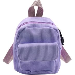 Mini Corduroy Backpack Purse Casual Daypack for Women Travel Satchel Rucksack Cute Shoulder Bag