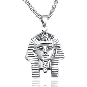 Fusamk Punk Rock Titanium Steel Pharaoh Pendant Necklace,22" Link Chain in Kuwait