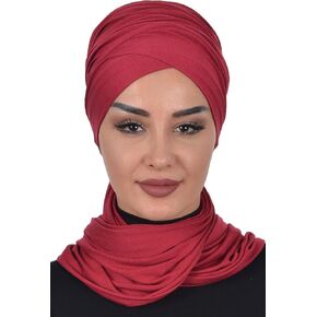 Aisha's Design Jersey Shawl for Women 95% Cotton Head Wrap Instant Modesty Turban Cap Bonnet