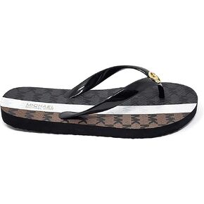 مايكل كورس MK Stripe Flip Flop، أسود/بني in Kuwait