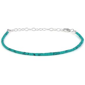 Dainty Turquoise Bracelet for Women | Natural Turquoise Bracelet Jewelry | December Birthstone Bracelet | Turquoise Bead Bracelet - 8 Inch in Kuwait