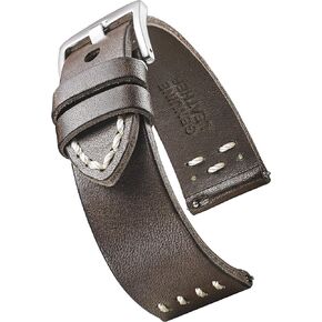 STUNNING SELECTION ALPINE Hand made, hand stitched vintage leather watch strap with quick release spring bars - Black, Bown, Tan - 20mm, 22mm, 24mm