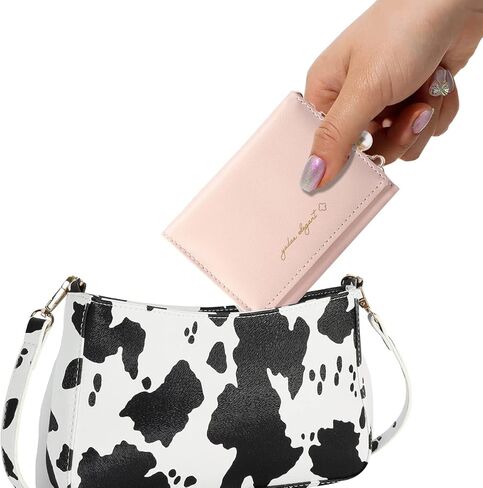 Sunwel Fashion Elegant Small Wallet with Chain Decoration Cash Credit Card Holder ID Window for Women Girls (BLACK) in Kuwait