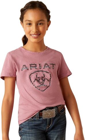 ARIAT Girls' Shield T, Rose Mesa Heather in Saudi Arabia