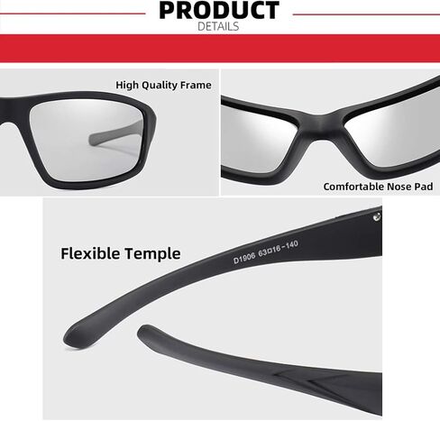 HCYCFY Photochromic Polarized Sports Sunglasses for Men Women UV Protection Safety Outdoor Cycling Driving Fishing Glasses in Saudi Arabia