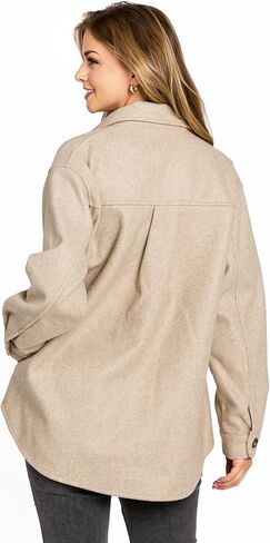 Love Tree Women's Classic Button Down Coat Shacket in Kuwait