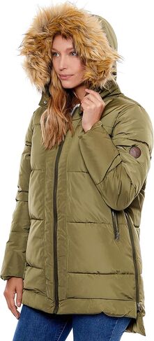 BE BOUNDLESS Women's Water-Resistant Faux Fur Hood Framework Anorak Jacket in Saudi Arabia
