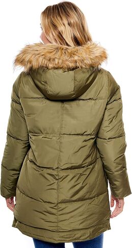 BE BOUNDLESS Women's Water-Resistant Faux Fur Hood Framework Anorak Jacket in Saudi Arabia