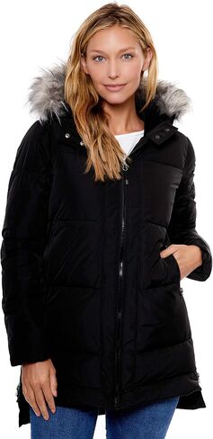 BE BOUNDLESS Women's Water-Resistant Faux Fur Hood Framework Anorak Jacket in Saudi Arabia